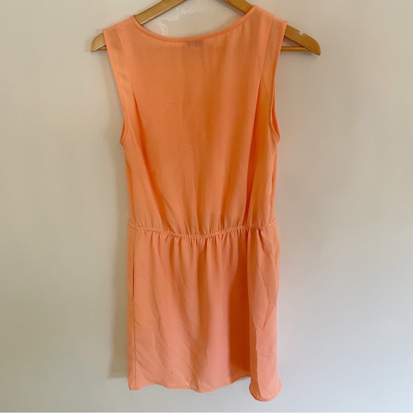 Greylin casual peach dress summer drawstring orange pockets, size small - Picture 5 of 6